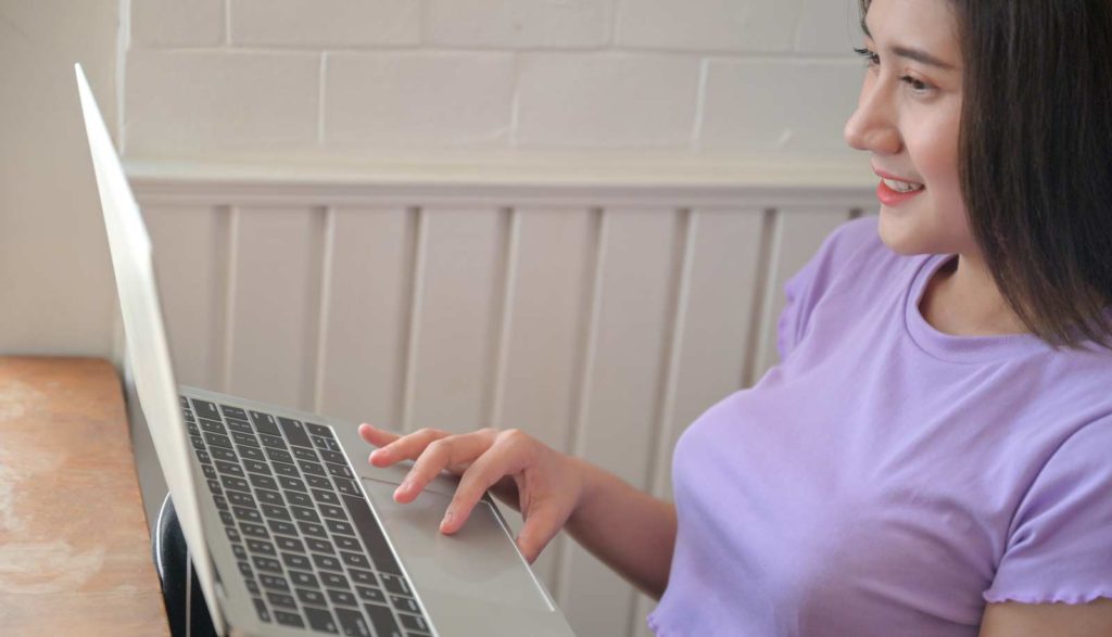 Girl at laptop